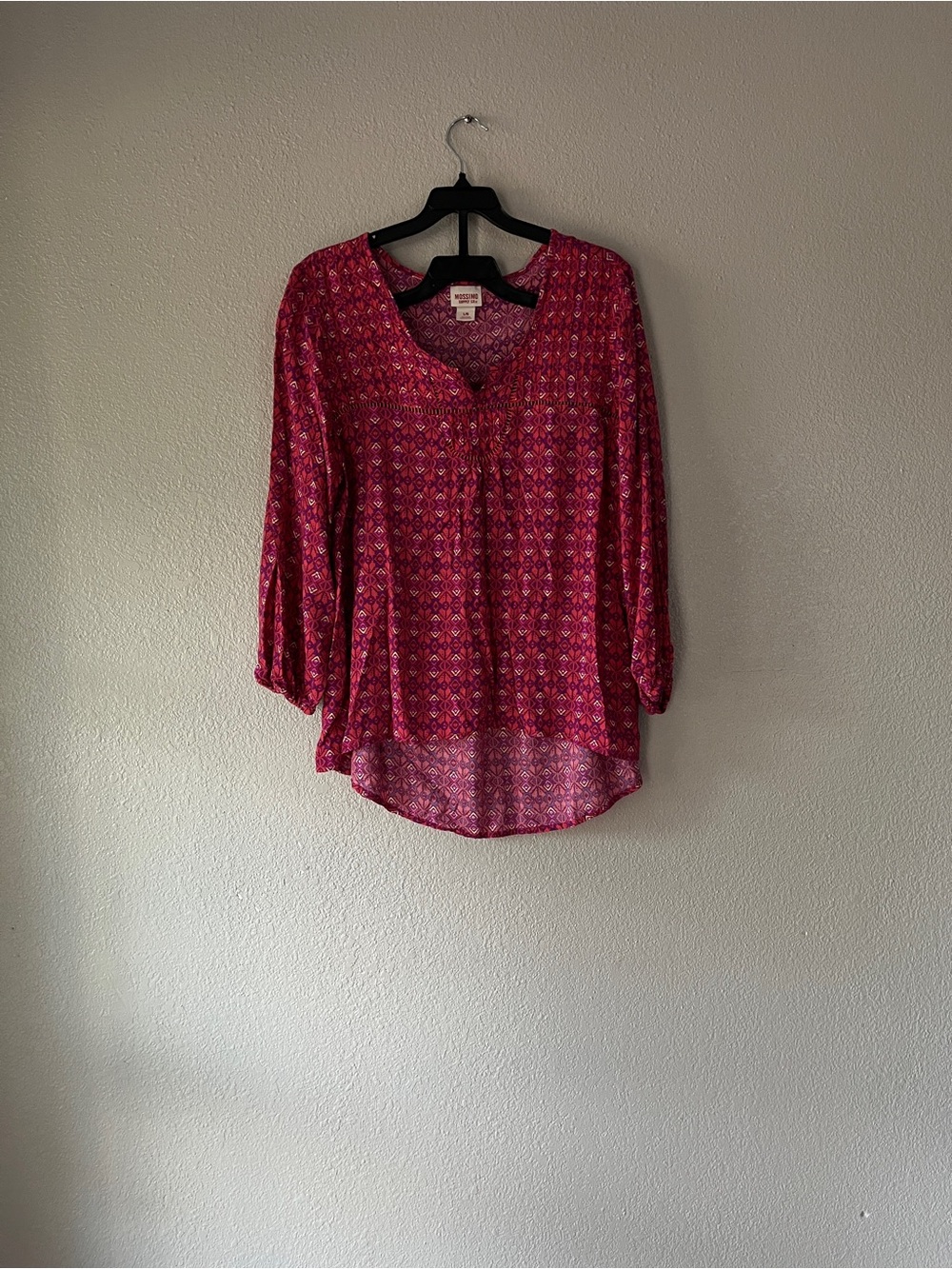 Mossimo Supply Co. Fuchsia Pink Geometric Print Tunic Top